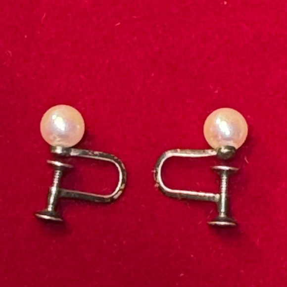 Mikimoto Cream Pearl Screw-Back Earrings - Picture 8 of 13